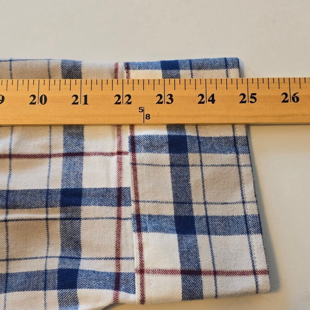 Cabelas Flannel Shirt Mens 5XL Blue White Plaid 100% Cotton Gorpcore Utility - Picture 8 of 10